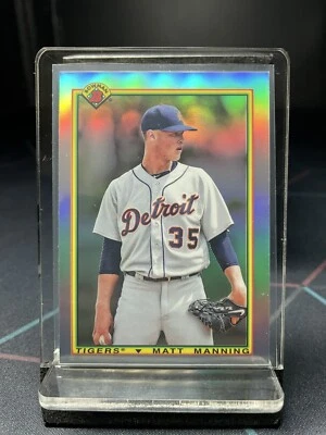 2020 Bowman 1990 Bowman Chrome Refractors #90B-MM Matt Manning Tigers - Image 1 of 2