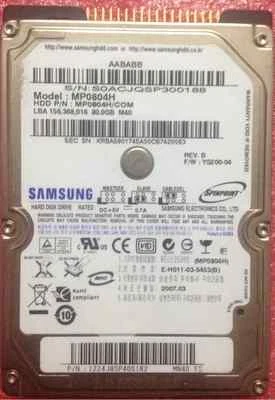 Samsung SpinPoint 80GB MP0804H 5400 RPM 2.5" IDE PATA HDD For Laptop Hard Drive  - Image 1 of 2
