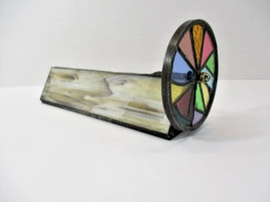 Leaded Stained Glass Kaleidoscope Handmade Swirl Glass Triangular Frame Colorful - Picture 1 of 17