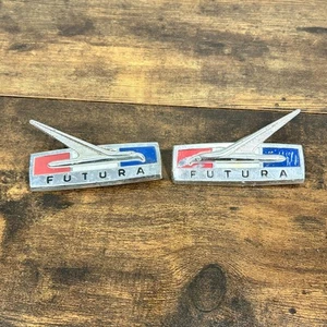 1964 1965 FORD FUTURA FENDER EMBLEM Pair Set of 2 - Picture 1 of 10