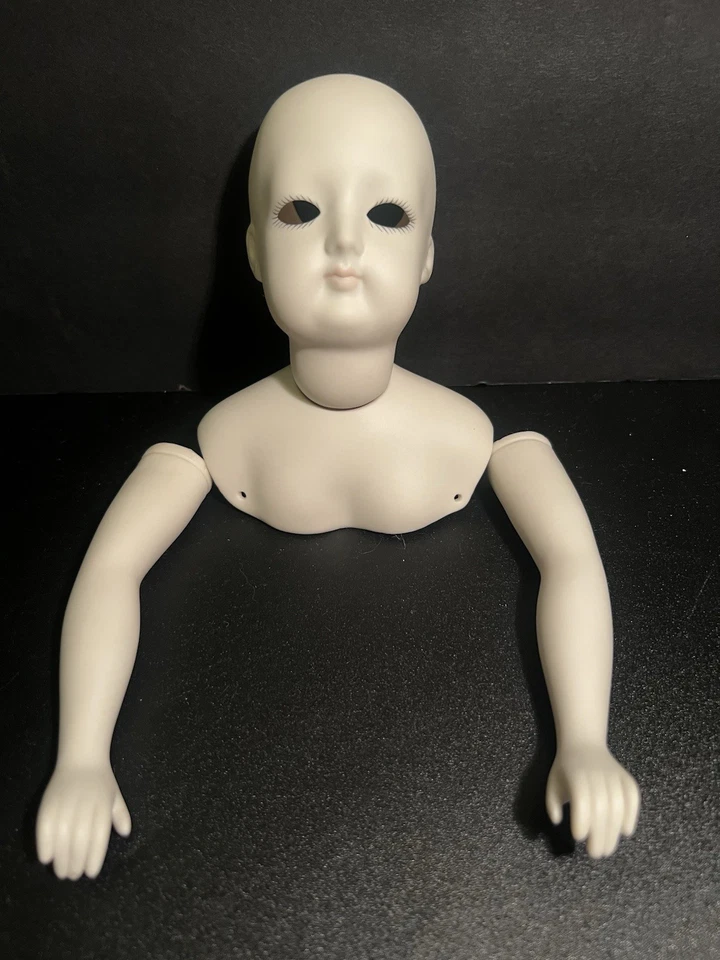 罕见 复古 复古 复古 法国 BRU Circle DOT PORCELAIN 娃娃 身体零件(白色 — 第 1/4 张图片