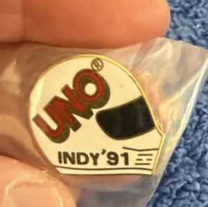 Vtg 1991 Indy Indianapolis 500 UNO Helmet Pin 49 - Picture 1 of 1