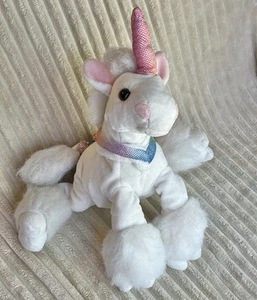 Commonwealth White  Unicorn Plush 2002 Collar Bow Clean Tag Attached - Picture 1 of 10