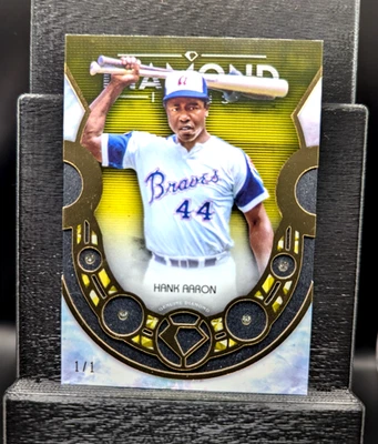 Hank Aaron 2023 Topps Diamond Icons, Diamond Relic, Card DR-HA, 1 of 1 - Image 1 of 4