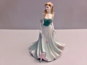 COALPORT *WITH THANKS* BONE CHINA LADY FIGURINE 8 1/2" FREE SHIPPING - Picture 1 of 6