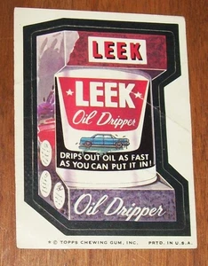 Vintage 1974 Topps Wacky Packages Leek Oil Dripper Sticker Card - Picture 1 of 2