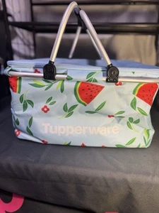 Tupperware Collapsible Insulated Picnic Basket/Cooler Watermelon Pattern - Picture 1 of 3