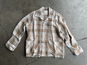 Nicholas Daley kariertes Leinenhemd Gr. XL beige braun Made in England - Bild 1 von 3