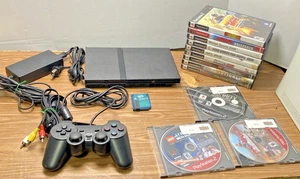 Sony PlayStation 2 Slim Bundle 12 Spiele und Controller GETESTET & FUNKTIONSFÄHIG - Bild 1 von 16