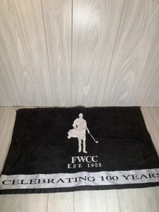 Golf Handtuch Fort Wayne Country Club "100 JAHRE" Devant schwarz weiß 100% Baumwolle - Bild 1 von 8