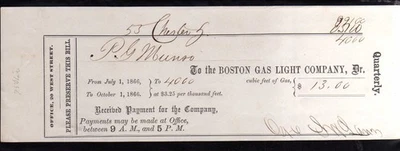 5E152  -  1866    BOSTON GAS LIGHT COMPANY - BOSTON - Image 1 of 2
