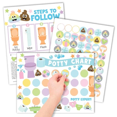 Hadley Designs Potty Training Chart for Girls with Fun Reward Stickers – 10 Pott - Image 1 of 4