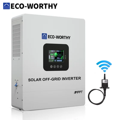 Cargador de batería híbrido solar ECO-WORTHY 5KW 48V 120V fase dividida 100A Foto 1 de 4