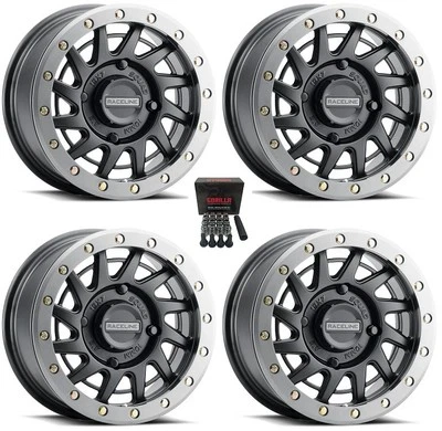 Raceline Squad Beadlock 15" Wheels/Rims Black +38mm Polaris RZR Turbo S / RS1(4) - Image 1 of 3