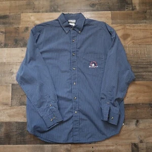 Walt Disney World Parks Mens Large Blue Striped Button Up Collared Shirt - Picture 1 of 7