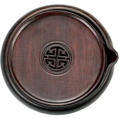 LUXURY Black Ebony Hard Solid Wood Gongfu Tea Tray Small Plate Tablet For 1 Man - Image 1 of 4