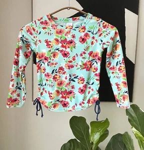 Girl's RUFFLEBUTTS Floral Rash Guard Swim Shirt Top Size 5 Beach Pool EUC - Picture 1 of 3