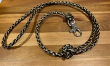 Black & Gold Vegan Plaited Leather Lanyard for Acme Gundog/Training Whistle