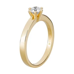 Anillo Orolino solitario para mujer en oro amarillo 585 brillante con 1 brill... - Imagen 1 de 5