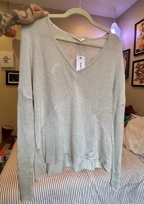 Suéter Helmut Lang azul claro gris para mujer talla grande etiquetas  Foto 1 de 3