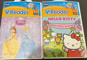 VTECH V.Reader 2 Game Lot Disney Princess, Hello Kitty Ages 3-5 - Picture 1 of 5