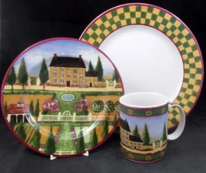 Block Country Village Group of Spring Dinner Plate Salad Pate and Mug - Picture 1 of 6