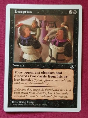 Magic The Gathering PORTAL 3 KINGDOMS DECEPTION black card MTG - Image 1 of 2
