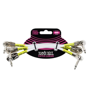 Paquete de 3 cables de parche Ernie Ball de 6 pulgadas para panqueques blancos / plomo 6052 - Imagen 1 de 1
