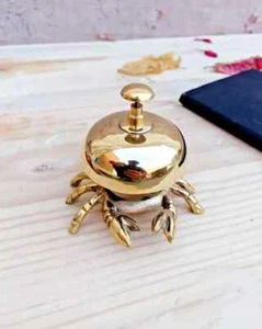 Antike nautische Messing Krabbenglocke Hotel/Büro Empfang Rufglocke - Bild 1 von 4