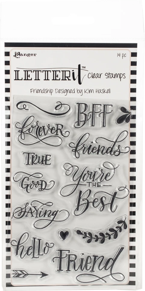 Juego de sellos transparentes Ranger Letter It 4"X6"-Amistad, paquete de 3 Foto 1 de 1