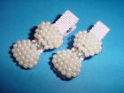 * Set of 2 Imitated Pearl Bow Tie Crystal Girl's Hair Clips *