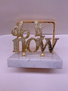 Marble & Brass "Do it Now" Post Note Letter Holder Paperweight - Picture 1 of 7