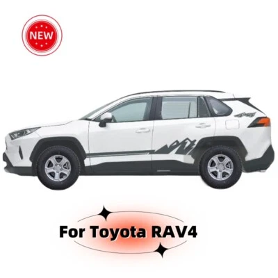 Kit de 2 calcomanías adhesivas de vinilo para puerta lateral para Toyota RAV4 Racing Stripe Car Foto 1 de 4