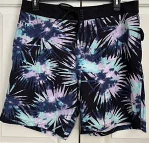 NWT No Boundaries size 38 black purple tie dye swim trunks mens - Picture 1 of 5