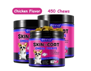 3 pack-Omega 3 for Dogs Skin and Coat Supplement Fish Oil for Dogs Chews 450 t - Picture 1 of 10