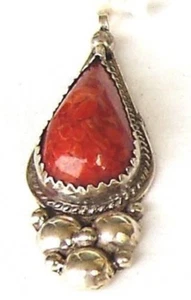 Colgante Cabyle Gota de Argelia con plata pura y coral rojo - Imagen 1 de 1