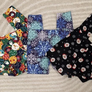Christmas Pants Leggings Lot Of 3 Teens Size XL 15- 17 Santa Snowflake Holiday - Picture 1 of 20