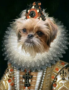 Royal Pet Portrait personalised dog portrait cat in uniform regal king queen art - Picture 1 of 11