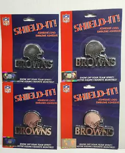 NFL SHIELD-IT! ADHESIVE LOGO EMBLEM SILVER - Cleveland Browns - Lot of 4 - Picture 1 of 2