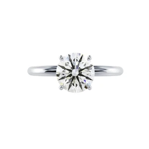 Engagement Ring IGI Lab Grown 3.75 Ct Round Cut Diamond 18k White Gold E F VS - Picture 1 of 12