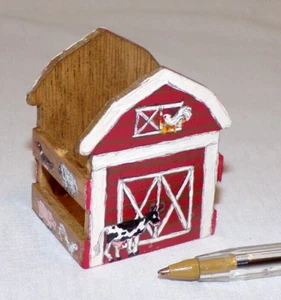 Miniature Dollhouse Hand Painted Wood Crate Basket Farm Horse OOAK Artisan JS - Picture 1 of 9