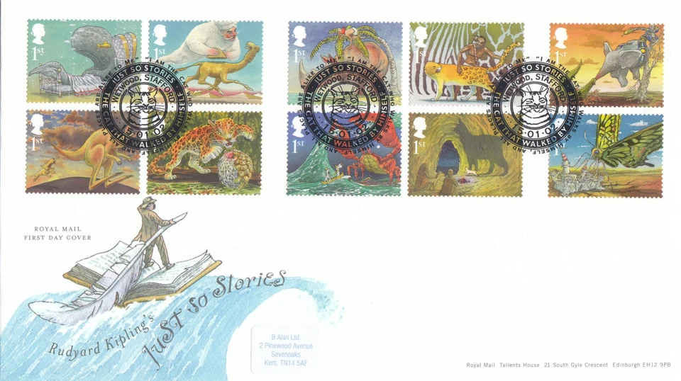 Just So Kipling GB RM FDC Wetwood Stafford 2002 (108906) Foto 1 de 1