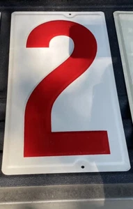 VINTAGE TEXACO?? BENZINPREIS NUMMER 2 GEPRÄGT UNBENUTZT 19x10 - Bild 1 von 3