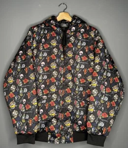 Y2K A**HOLES LIVE FOREVER All Over Print Full Zip Hoodie Quilted Jacket Medium - Picture 1 of 7