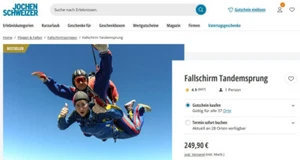 Gutschein Fallschirm Tandemsprung - Jochen Schweizer - Bild 1 von 1
