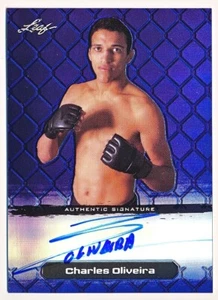 2011 Leaf Metal MMA Charles Oliveira Base Autograph Blue Auto Rc #BA-CO-1 /25 - Picture 1 of 2