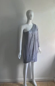 Suite Blanco Silver Shimmery One Shoulder Dress Size L NWT - Bild 1 von 12