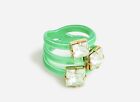 J.Crew X Nails by Mei Triple Loop Ring Size 5 Summer Green Gold Plated Brass NWT