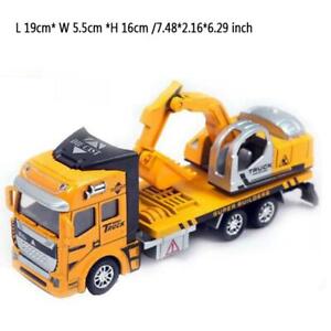 Alloy Excavator Fire Truck Pull Back Toy Car Model Vehicle Kids Boy Gifts 1:48