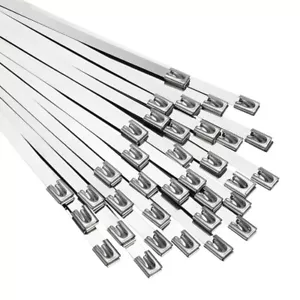 100PCS 150mm Stainless Steel Cable Zip Ties Metal Exhaust Wrap Locking Tie - Picture 1 of 10